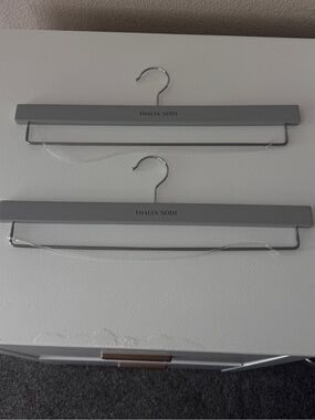 Thalia Sodi Gray Wooden Skirt/Pant Hangers with Clips - Set of 2